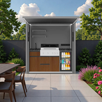 Factory Direct Compact Luxury Outdoor Kitchen with Mini Fridge Sink BBQ Grill for Small Villa Patio