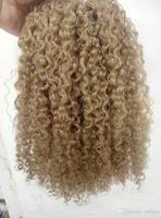 Tissage en lot brésilien naturel, cheveux vierges brésiliens bouclés, blonds, 613 cheveux humains non traités, 13A