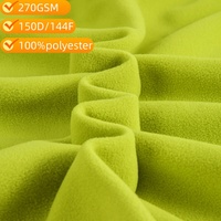 Tissu polaire double face brossé 270GSM, micro polaire 100% polyester tricoté, largeur 160cm, anti-boulochage