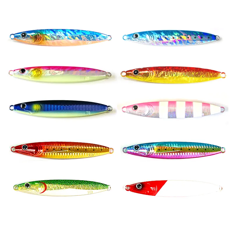 iLure Multi- Colors Coating Metal Fishing Lure Fast Jigging Spoon Fishing Lure Hard Lead Fishing Lures for Saltwater Freshwater