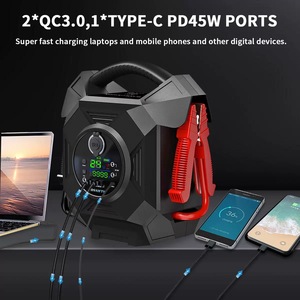 เครื่องจั๊มพ์สตาร์ทคุณภาพดีเยี่ยม 12V 64000mAh 30000A สำหรับรถบรรทุก รถยนต์ มอเตอร์ไซค์ สตาร์ทฉุกเฉิน พร้อมหน้าจอดิจิตอล - Product Image 5