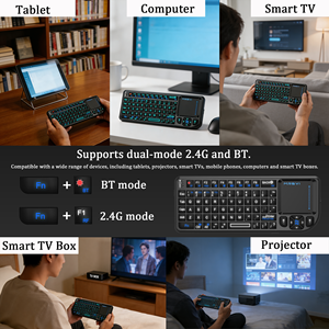 Mini Tastiera Wireless con Touchpad Integrato, Tasti Retroilluminati Ricaricabili, BT 5.0, Tastiera Multimediale per Xbox, PS4, Mac, Windows - Product Image 2