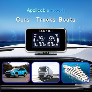 Wenle Đồng hồ đo nhiệt độ nước Vôn kế Đồng hồ đo áp suất dầu chỉ báo nhiên liệu 1/8 3/8 5/8 cảm biến NPT phổ biến <span class=keywords><strong>4</strong></span> trong 1 <span class=keywords><strong>LCD</strong></span> xe kỹ thuật số đo - Product Image 3