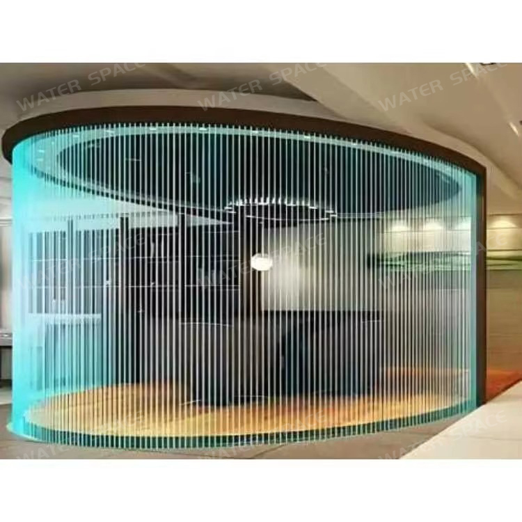 Water Space Stainless Steel Modern Outdoor Free Design Indoor Rain Curtain Water Fountain Digital Waterfall for Decoration