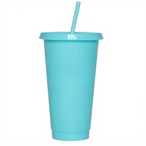 カスタマイズ可能なロゴ入り24オンスカラープラスチックストローカップ、再利用可能、BPAフリー、大容量710ml、フェスティバル、プールパーティー、集まりに最適 - Product Image 3