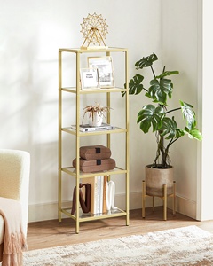 <span class=keywords><strong>Étagère</strong></span> <span class=keywords><strong>VASAGLE</strong></span> couleur or, 5 niveaux, <span class=keywords><strong>étagère</strong></span> à marches avec structure en acier, <span class=keywords><strong>étagère</strong></span> <span class=keywords><strong>de</strong></span> <span class=keywords><strong>rangement</strong></span> en verre mince pour chambre à coucher, salle <span class=keywords><strong>de</strong></span> bain, bureau à domicile - Product Image 3