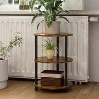 Nouvelle table d'appoint multi-niveaux, petite table basse, structure en métal, design moderne minimaliste, plateau en bois, meubles de salon