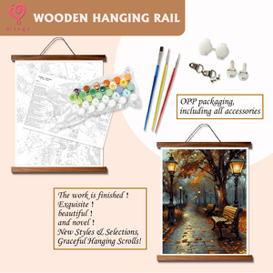 Pintura por Números de Paisaje: Camino de Parque Otoñal con Lámpara, Decoración para el Hogar, 40×50cm, Pintura Manual DIY para Adultos - Product Image 4