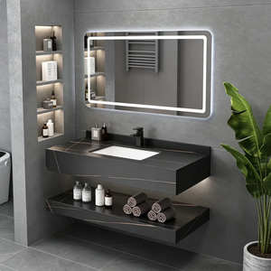 Étagère de salle de bain directement d'usine, ensemble miroir LED anti-buée pour meuble-lavabo, tailles personnalisées pour usage domestique et hôtelier ODM/OEM - Product Image 1