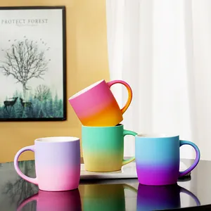 Gift 12oz Cute Great Gift Custom Spray Gradient Color Gorgeous Ceramic Soft Touch Coffee Mug