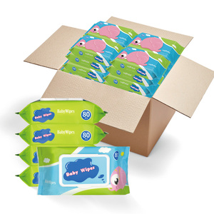 Lingettes humides jetables ultra douces parfumées pour le nettoyage de la peau des bébés bon marché personnalisé 80pcs - Product Image 1