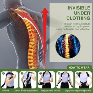Corrector de Postura Ajustable para Espalda Completa, Soporte para Escoliosis/Cifosis/<span class=keywords><strong>Fractura</strong></span> por Compresión <span class=keywords><strong>Vertebral</strong></span> - Product Image 4