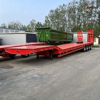 Semi-remorque surbaissée 4 essieux 60 tonnes à col de cygne fixe pour le transport d'équipements lourds, ABS en option, pour la construction en Afrique