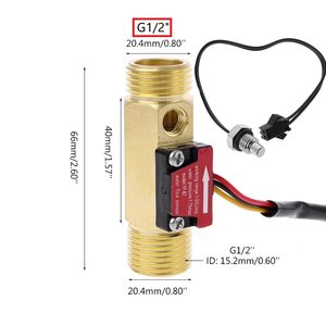 Sensor de Flujo de Agua DC 5-18V, Medidor de Caudal G1 1~30L/min, Medidor de Flujo de Agua con Turbina de Acero Inoxidable, Sensor de Flujo Hall - Product Image 4