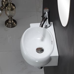 Petit <span class=keywords><strong>lavabo</strong></span> <span class=keywords><strong>Lavabo</strong></span> simple <span class=keywords><strong>lavabo</strong></span> suspendu au mur Lavabos de salle de bain en pierre artificielle à surface solide avec appartement - Product Image 4