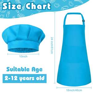 <span class=keywords><strong>Delantal</strong></span> de lona de algodón en blanco ajustable para niños con logotipo personalizado del fabricante y juego de <span class=keywords><strong>delantal</strong></span> de cocina con pintura de sombrero - Product Image 6