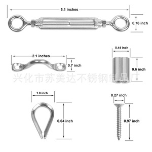 Kit de garde-corps en câble d'acier inoxydable avec tendeurs et clips pour garde-corps de sécurité extérieurs - Product Image 3