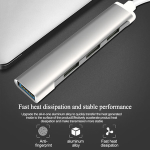 4 puertos USB C 4 en 1 para estación de acoplamiento con USB 2,0 Hub USB 3,0 para <span class=keywords><strong>Macbook</strong></span> <span class=keywords><strong>Pro</strong></span> adaptador de puerto Tablet PC - Product Image 4