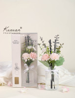 50ml ensemble de diffuseur de roseau personnalisé parfum de maison durable fleurs sèches décoratives pour hôtels chambres cadeaux de parfum en verre de la Saint-Valentin