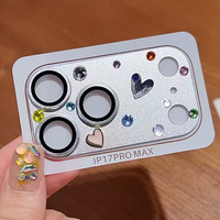Protector de Lente de Cámara Premium Love Diamond para iPhone 17 Pro Max, Cristal Templado para Teléfono Móvil, Película Protectora con Arcoíris y Lente Metálica Brillante