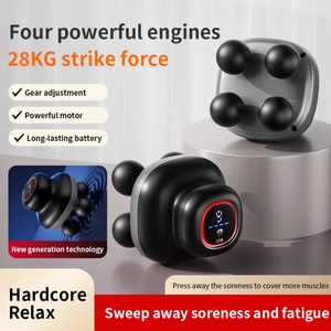 Pistolet de massage électrique Yixuan à 4 têtes pour le dos et les épaules, relaxant musculaire, masseur à percussion des tissus profonds - Product Image 3