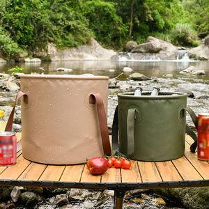 Đa Chức Năng Vòng Có Thể Gập Lại Nước Xô Đóng Mở Di Động Ngoài Trời Rửa Lưu Vực Gấp Xô Cho Câu Cá Cắm Trại Du Lịch - Product Image 3