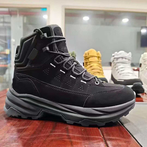 TSB85 Men High Top <b>Hiking</b> <b>Boots</b> PU Leather All Seasons Outdoor Breathable White Black Walking Shoes - Product Image 4