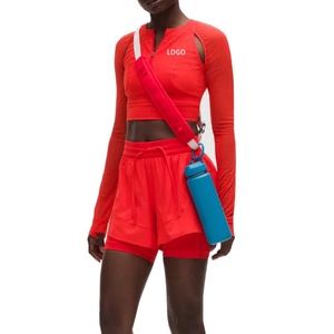Conjunto Deportivo de Alta Calidad OEM para Mujer, Chándal de Manga Larga con Cremallera y Pantalones Cortos, Chándal de Talla Grande para Mujer - Product Image 2