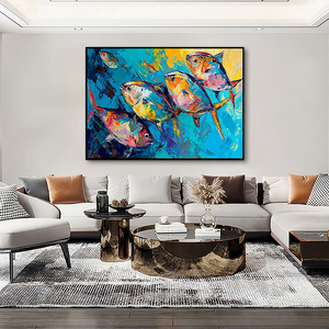 Animal encantador Graffiti Art Bream Fish pintura al óleo lienzo pared arte carteles impresiones decoración del hogar para sala de estar y dormitorio de niños - Product Image 5
