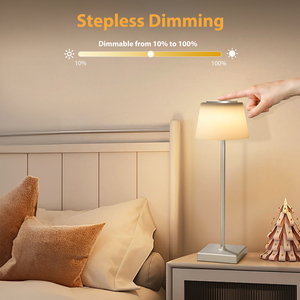 Aigostar Cordless USB lampada da tavolo ricaricabile 3 modalità colore lampada da tavolo dimmerabile Touch con luce notturna ABS corpo per uffici - Product Image 4
