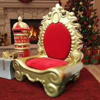 Grand trône de Noël rond en fibre de verre pour Père Noël, 180 cm, extérieur, imperméable, anti-UV, anti-corrosion, décoration d'usine