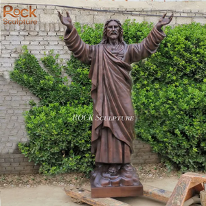 Escultura de cobre decorada con arte de iglesia al por mayor estatua de <span class=keywords><strong>Cristo</strong></span> Jesús de bronce fundido de tamaño real - Product Image 5