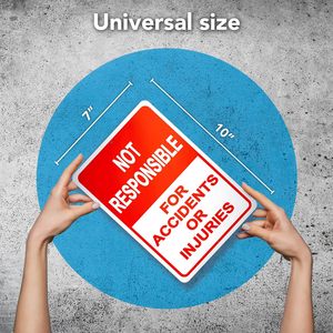 10*7 letrero personalizado no responsable de accidentes o lesiones, letrero de aluminio no responsable de artículos perdidos o robados - Product Image 3