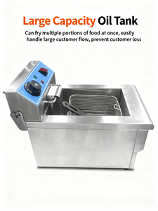 مقلاة كبيرة السعة تعمل بالغاز الطبيعي أو غاز البترول المسال سعة 12 لتر + 12 لتر مع نظام تصفية الزيت وخزانين - Product Image 5