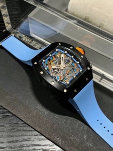 Cronusart Montre De Luxe Homme tonneau cơ khí Đồng hồ đeo tay, carbon Trường hợp với skeletonised sáng Quay số và bướm Clasp - Product Image 6