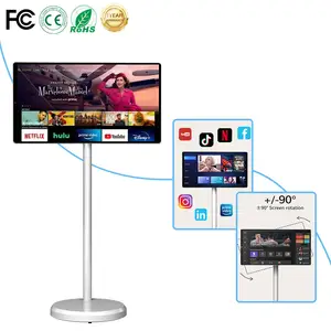 Télévision portable avec batterie Jeu de fitness Vidéo Android Écran tactile 21.5 pouces Stand By Me Smart TV Publicité intelligente