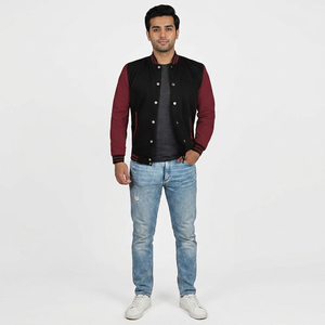 Fabricante OEM de Ropa Personalizada, Chaquetas Varsity Hechas a Medida, Proveedor de Marca Privada, Chaqueta Varsity de Algodón Hilado con Cierre - Product Image 1