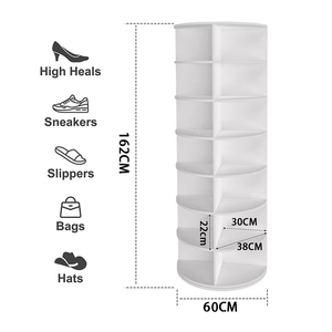 Tùy Chỉnh Tiết Kiệm Không Gian Xoay Giày Giá Hiện Đại Bán Buôn Cao Lớn 360 Lưu Trữ Bằng Gỗ Giày Hiển Thị Kệ - Product Image 6