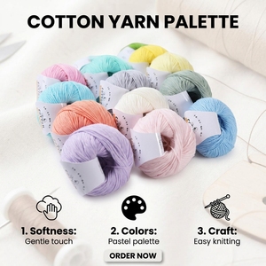 Fil à crocheter en coton pur de qualité supérieure, super doux, pour le tricot, la broderie, la couture et le tissage DIY, vente en gros - Product Image 3