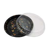 Boîte à sushi en plastique écologique personnalisée, fabriquée directement en usine, plateau rond avec couvercle en dôme, PP de qualité alimentaire, pour servir des sushis, des sashimis, des plats de fête