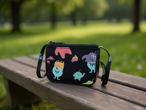 Portamonete Stampato con Cinturino Lungo, Mini Borsa con Cerniera in Neoprene, Unisex con Disegni Cartoon - Product Image 2