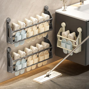 Support mural rectangulaire pour pantoufles à ventouse Family Prosperity, étagère de rangement durable pour salle de bain et toilettes, 4-7,9 pouces - Product Image 1