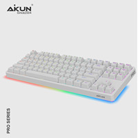 Aikun GX987WR 87-tombol Keyboard Gaming Nirkabel yang Dapat Diprogram TKL dengan Lampu Latar RGB, Sakelar Mekanis yang Dapat Ditukar Panas, dan Makro Lengkap