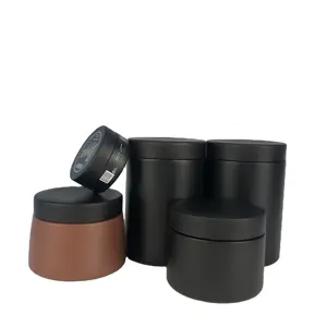 环保化妆品包装塑料罐发蜡容器供应商黑色罐子200毫升500毫升1000毫升poming容器