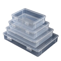Cajas de Almacenamiento de Escritorio Transparentes de Plástico PP, Rectangulares, Multicapa, con Compartimentos de Varias Especificaciones, para Archivos