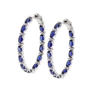 Orecchini a cerchio grandi con zirconi per donna, gioielli alla moda a forma di cerchio rotondo - Product Image 1