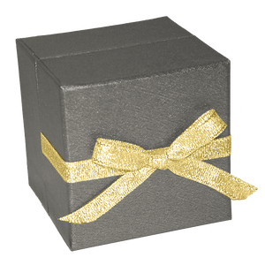 Boîte cadeau carrée unique en papier d'art pour bijoux et montres Matériaux recyclés Couvercles en feuille d'or avec ruban nœud boîtes rigides - Product Image 4