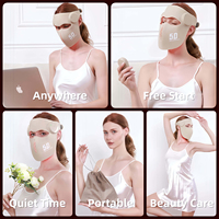 Masque facial LED laser rouge en silicone souple portable 105 mW, 460/660/850/1064 nm, photothérapie, portable, prise EU/US, soin de la peau