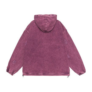 Abiti da uomo nuovi stili strappati in Denim felpe da uomo con lettere ricamate con cappuccio a maniche lunghe - Product Image 2