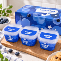 Contenant à fruits personnalisé avec logo, 60g 100g, en PP transparent, recyclable, de qualité alimentaire, imprimable, avec ventilation, pour myrtilles